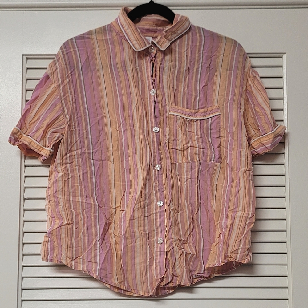 Star's Above - Striped Short-Sleeve Pajama Top